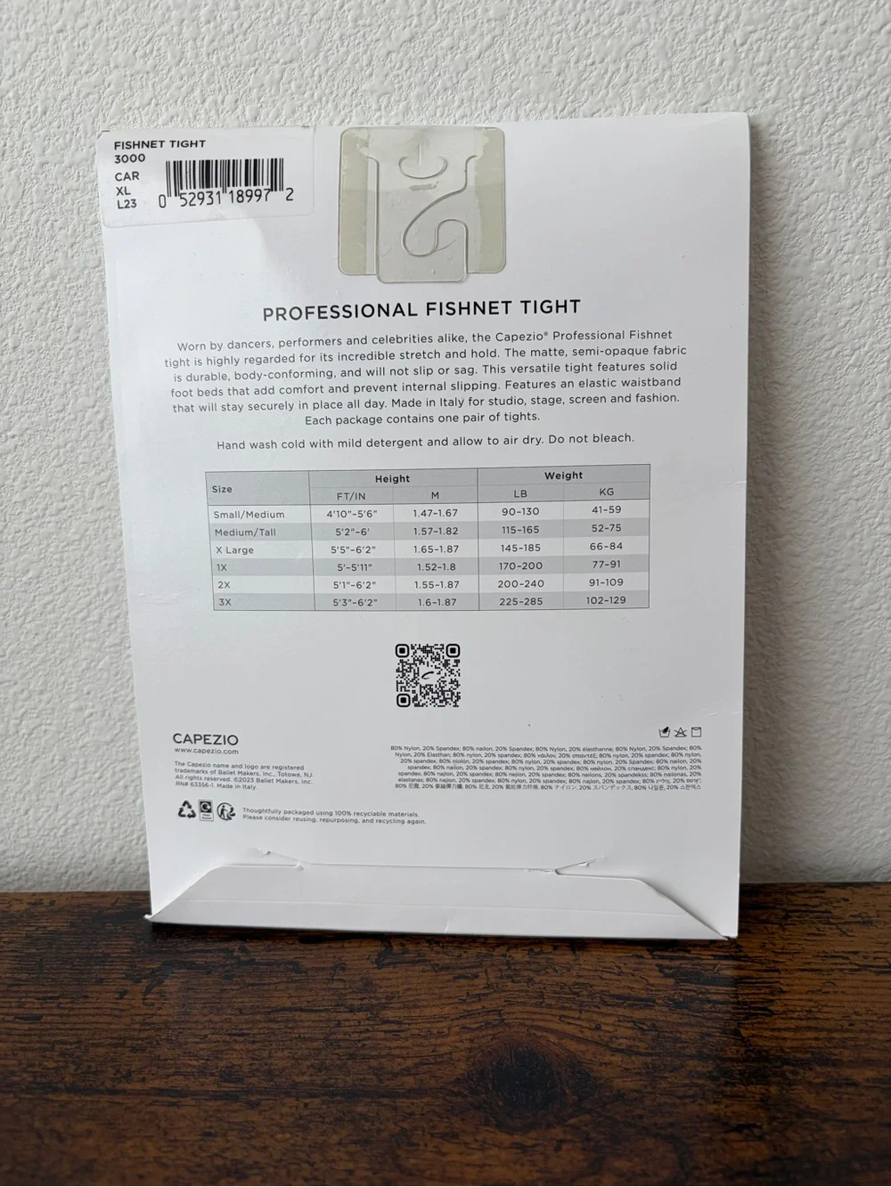 Capezio Professional Fishnet Seamless Tights in Caramel XL